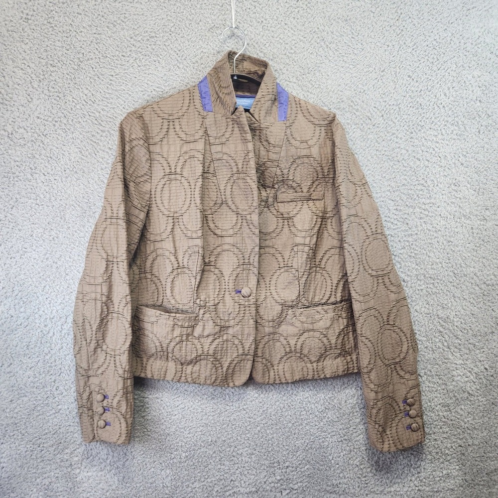 Simply Vera Vera Wang Long Sleeve Jacket Womens Large One Button Front Cropped
